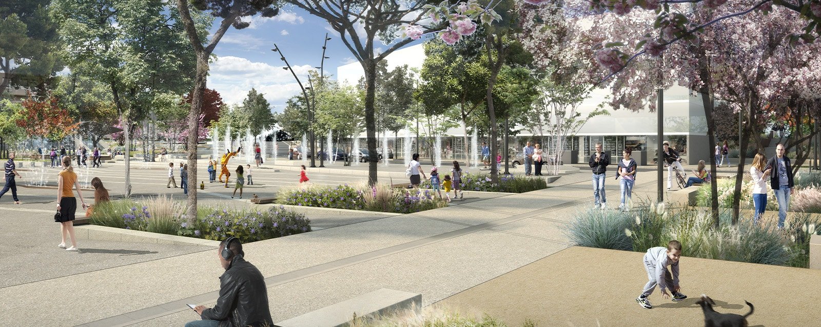 Projet de la place centrale (crédits : Axe Saone - Suez)